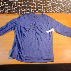 NWT Women's Long sleeve 3 button shirt Sz XL